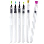 Water Brush Pen Set 6pcs Large Capacity Different Shapes Soft Calligraphy Water Paint Brush Drawing Brush Pen