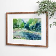 Water Lily Watercolor - (27x20)inches image