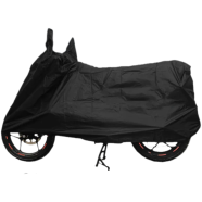 Waterproof All Season Bike Cover Dust Cover UV Protective Outdoor Indoor For Motorcycle 50 To 200cc Black Color