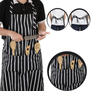 Waterproof Apron Chef Waiter Kitchen Cooking Pockets Women Apron - 1 pcs