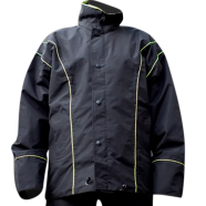 Waterproof Raincoat For Motorcycle With Reflective Strips Outdoor Rainsuit With Trouser And Storage Bag Black Free Size One Set icon