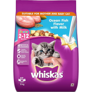 Whiskas Kitten 2-12 Months Dry Cat Food Ocean Fish Flavour With Milk 3 kg