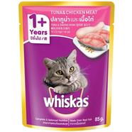 Whiskas Pouch Adult Wet Cat Food Tuna and Chicken Meat - 85gm