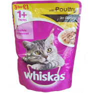 Whiskas Wet Cat Food For Adult Poultry Selection in Gravy - 100gm icon