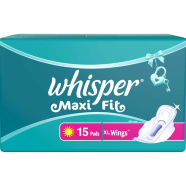 Whisper Maxi Fit Wings Sanitary Pads for Women XL, 15 Napkins - WH0223