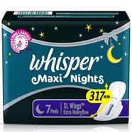 Whisper Maxi Nights Wings Heavy Flow Sanitary Pads for Women, XL 7 Napkins - WH0196