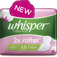 Whisper Ultra Soft Sanitary Pads for Women - L 7 Napkins - WH0201