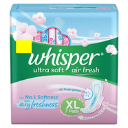 Whisper Ultra Softs Air Fresh Sanitary Pads for Women- XL 7 Napkins - WH0201