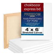 White Blank 4/6 inch Canvas Heavy Weight Gesso Acid Free Bulk -1 Pcs