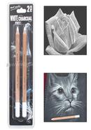 White Charcoal Pencil Set of 2 pencils White Charcoal