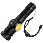 White Laser High Power Magnetic Flashlight Super Bright Long Range Zoom USB Rechargeable Waterproof Torch With Battery Indicator