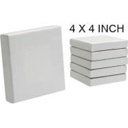 White Premium Canvas 4x4 Inch - 4 Pcs