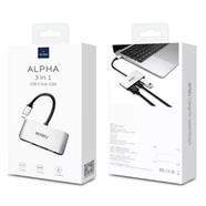 Wiwu Alpha C2H 3 in 1 USB Type-C HDMI Hub- Grey
