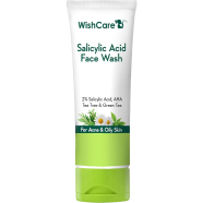 Wishcare 2 Percent Salicylic Acid Face Wash with AHA, GreenTea, Chamomile and Tea Tree for Oil and Acne Control - 100 ml