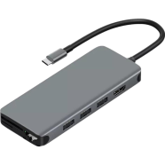 Wiwu Alpha 12-in-1 USB 3.0 Type C Multiple Function Hub- Gray