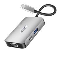 Wiwu Alpha 513HVP 5 in 1 USB 3.0 Type C HDMI HUB- Grey