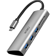 Wiwu Alpha 532ST 5 in 1 Multi Ports USB Type C Hub- Gray