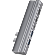 Wiwu T9 8-in-1 Aluminum Alloy USB Type-C HDMI Hub- Gray