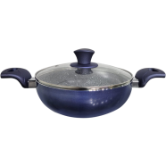 Ocean Non Stick Wok 22cm W/G Lid Blue Colour - ONW22B