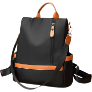 Women Large Capacity Outdoor Tote Bag Orrange And Black)
