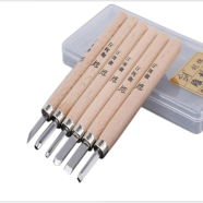 Woodcut Hand Wood Carving Engraving 6 Pcs 