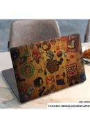 DDecorator Wooden Texture With Social Media Laptop Sticker - (LSKN720)