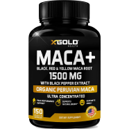 X Gold Health Organic Maca Root 1500mg 150 Veggie Capsules -484633552