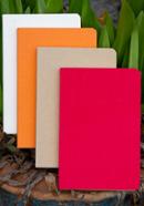 Tent Series Yellowish Page Hand Made Kraft, Orange, Red and Texture White Cover Notebook 4-Pack