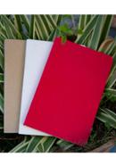 Tent Series Yellowish Page Hand Made Kraft, Red and Texture White Cover Notebook 3-Pack