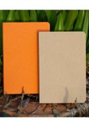 Tent Series Yellowish Page Hand Made Kraft and Orange Cover Notebook 2-Pack