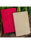 Tent Series Yellowish Page Hand Made Kraft and Red Cover Notebook 2-Pack