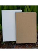 Tent Series Yellowish Page Hand Made Kraft and Texture White Cover Notebook 2-Pack