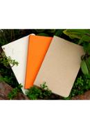 Tent Series Yellowish Page Hand Made Texture Grey, Kraft and Orange Cover Notebook 3-Pack