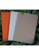 Tent Series Yellowish Page Hand Made Texture Grey, Kraft, Orange, and Red Cover Notebook 4-Pack
