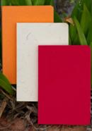 Tent Series Yellowish Page Hand Made Texture Grey, Orange and Red Cover Notebook 3-Pack