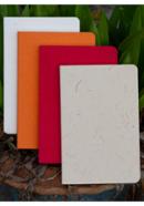 Tent Series Yellowish Page Hand Made Texture Grey, Orange, Red and Texture White Cover Notebook 4-Pack