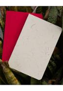 Tent Series Yellowish Page Hand Made Texture Grey and Red Cover Notebook 2-Pack