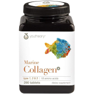 Youtheory Marine Collagen Type 1 and 3 Advanced Formula With Amino Acid 290 Tablets