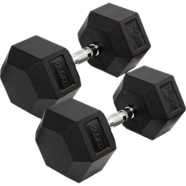  22.5 Kg Hex Dumbbell 1 Pair ( Total 45 Kg ) - Black 