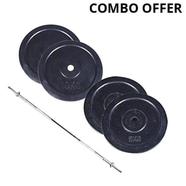  Adjustable Weight Lifting Set - 30 kg Black Plate with 3 Feet Bar