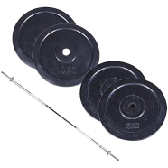  Adjustable Weight Lifting Set - 30 kg Black Plate with 3 Feet Bar
