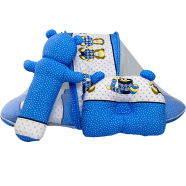  Baby Bedding Set Blue Drum Bear Design 5 Pcs icon