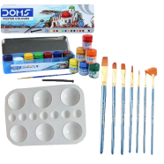  Combo Doms Poster 14color Keep Smiling 7pcs Mix Brush 1set Artists Color Platte 1pcs 