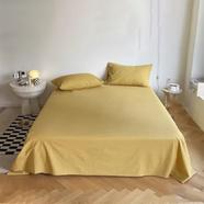 Comfort Solid Colors Queen Size Luxury Soft 1 Pcs Bed Sheet and 2 Pcs Pillow Covers image