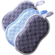  Dishwashing Eight - Shaped Sponge to Wipe The Pot Artifact, Non - Stick Oil Double - Sided Dishwashing Cloth, Two Color Rag - 1 pcs
