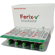  Ferix-V 50mg Plus 0.50mg Plus 61.80mg 10's Strip Capsule icon
