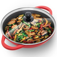  Hawkins Shallow Kadhai, Die Cast Non Stick With Glass Lid 3 Litre