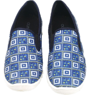  Ladies walking shoe Blue check