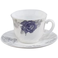  Opal Glass Cup and Saucer 12 Pcs Set - X190/3091