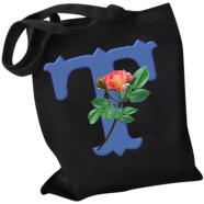  T-Letter Canvas Shoulder Tote Shopping Bag With Flower